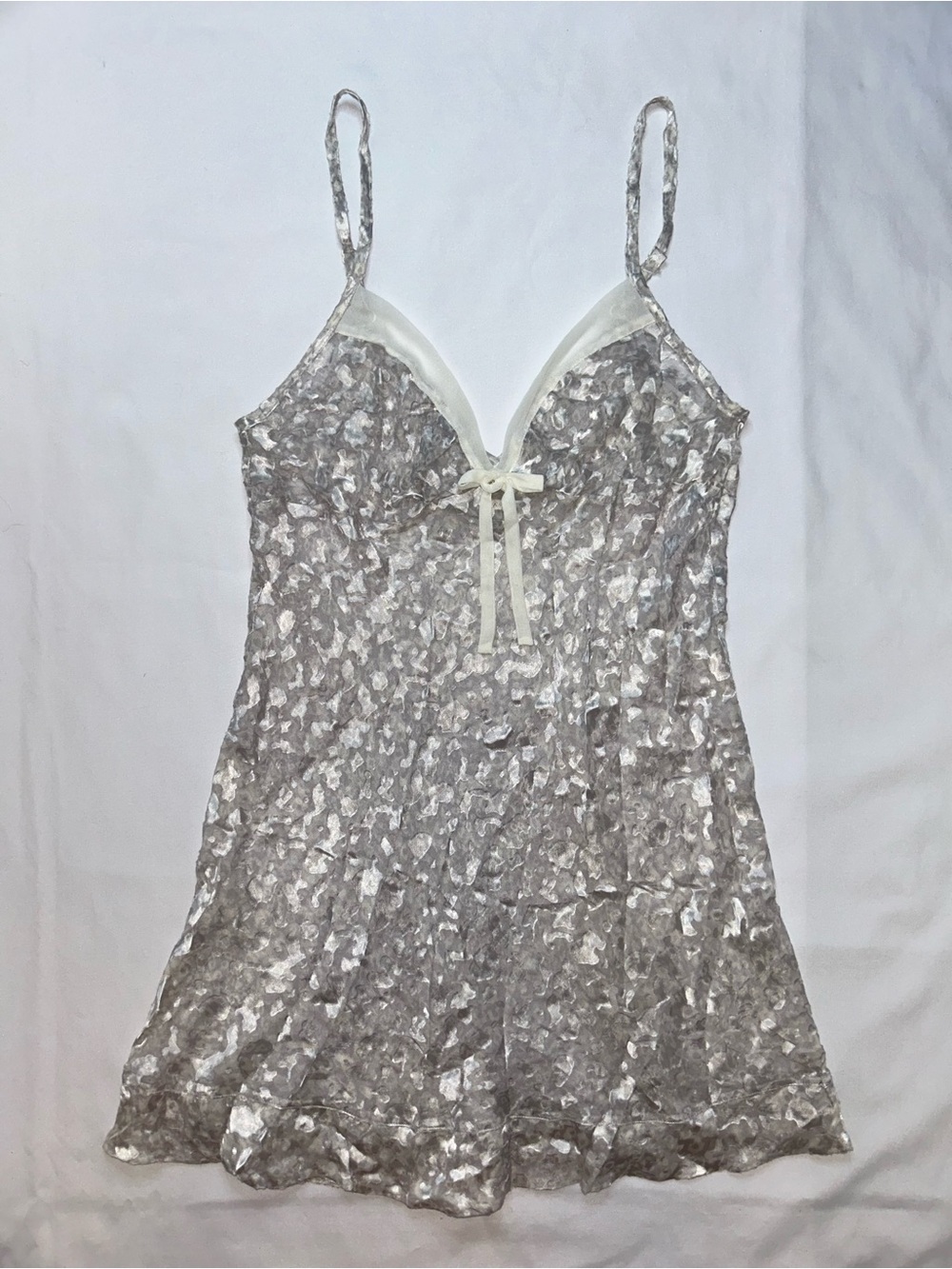 Victoria’s Secret 2010s Silver Gray Cami Mini Slip Dress L